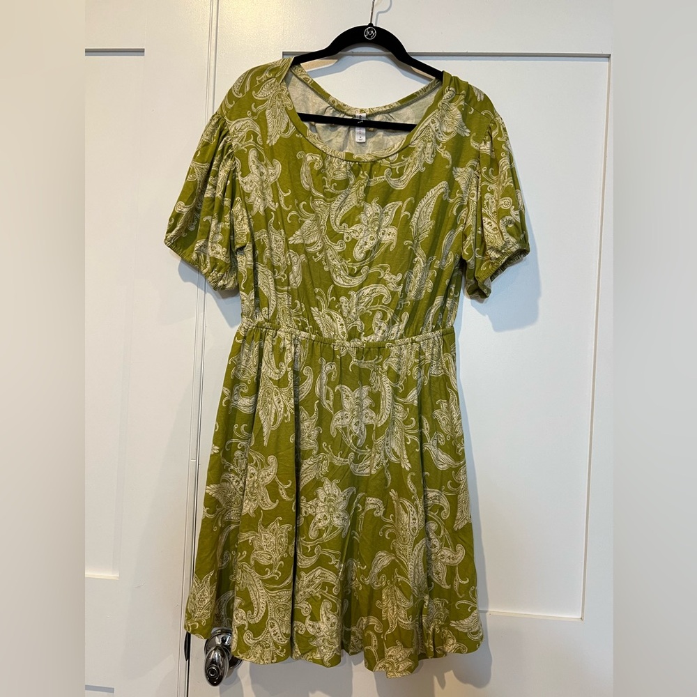 Daily Practice Cotton Green Dress